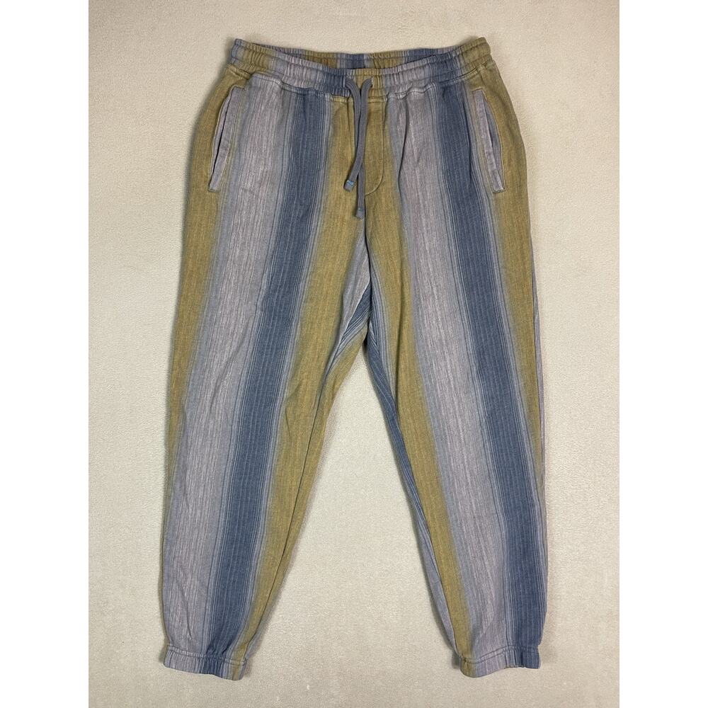Stance Sweatpants Mens L Multicolor Striped Tapered Elastic‎ Waist Fleece Jogger